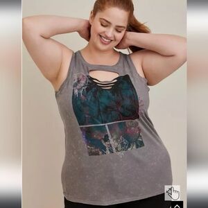 Torrid LoveSick Front Slash Tank, size 1